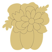 Design By Line Pumpkin MDF Cutout Floral Bouquet - Unfinished For DIY