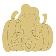 Design By Line Pumpkin MDF Cutout Pumpkin With Gnome - Unfinished For DIY