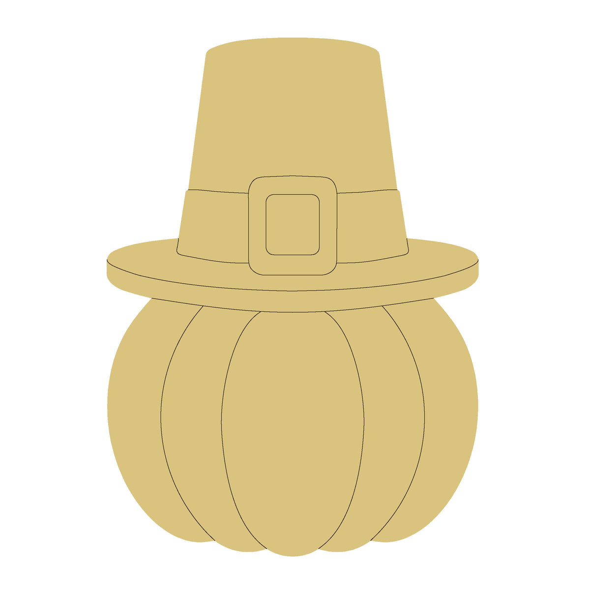Design By Line Pumpkin wearing a Hat MDF Door Hanger |Unfinished DIY Craft Blank