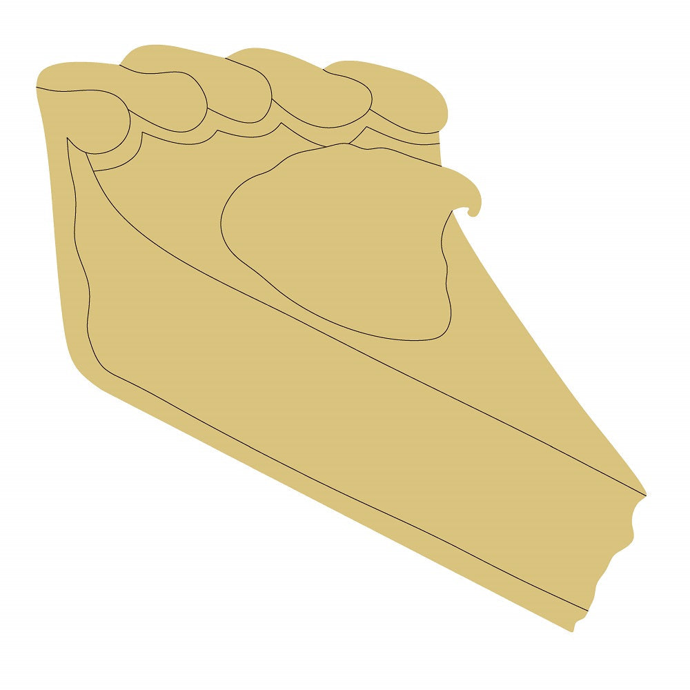 Design By Line Pie Slice MDF Cutout Dessert - Unfinished For DIY