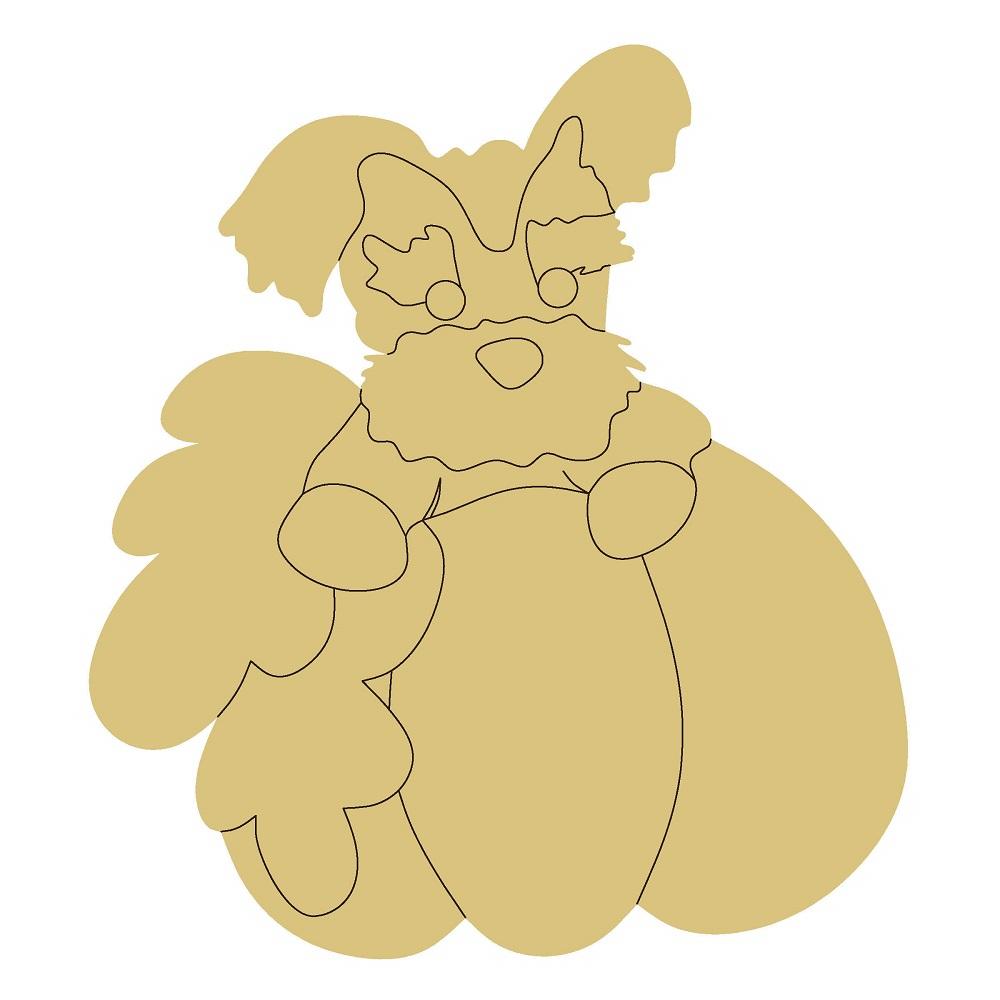 Design By Line Pumpkin MDF Cutout Yorkie Pumpkin Silhouette - Unfinished For DIY