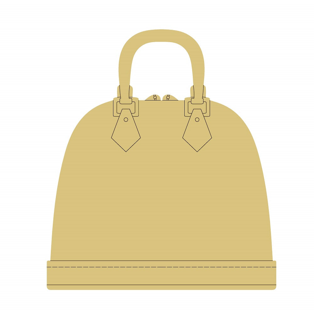 Design By Line Purse MDF Cutout Silhouette With Handles - Unfinished For DIY