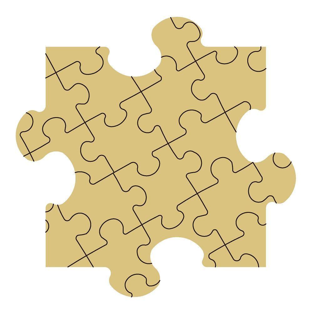 Design By Line Puzzle MDF Cutout Interlocking Pieces - Unfinished For DIY