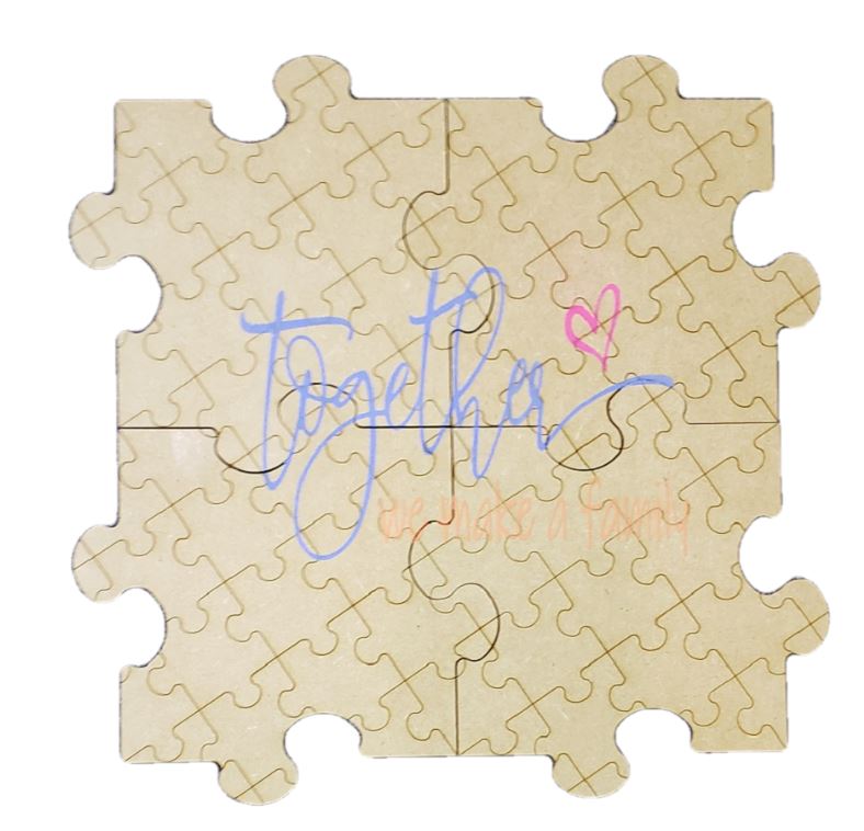Basic Shape Puzzle Piece MDF Cutout Silhouette - Unfinished For DIY