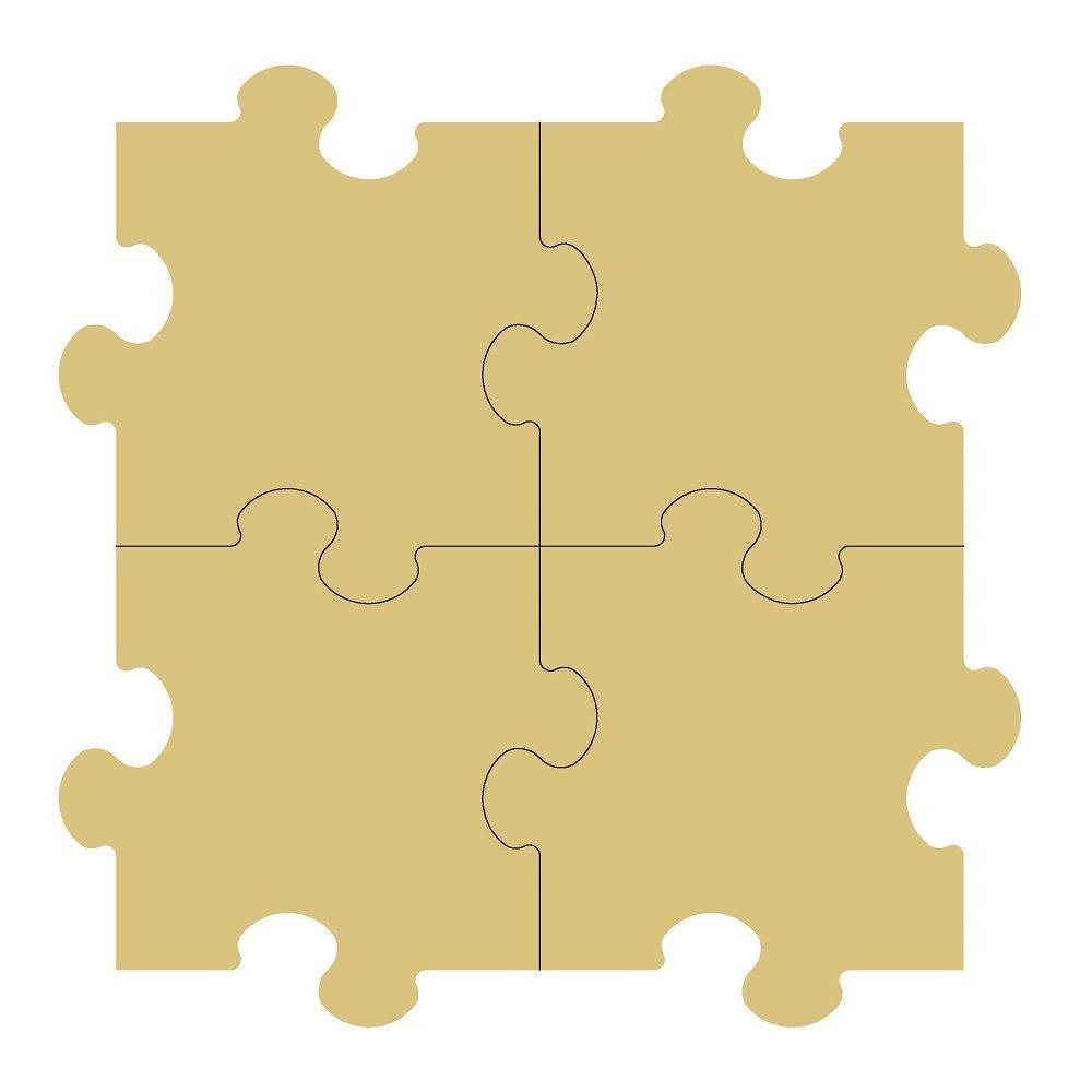 Design By Line Puzzle MDF Cutout Interlocking Puzzle Pieces - Unfinished For DIY