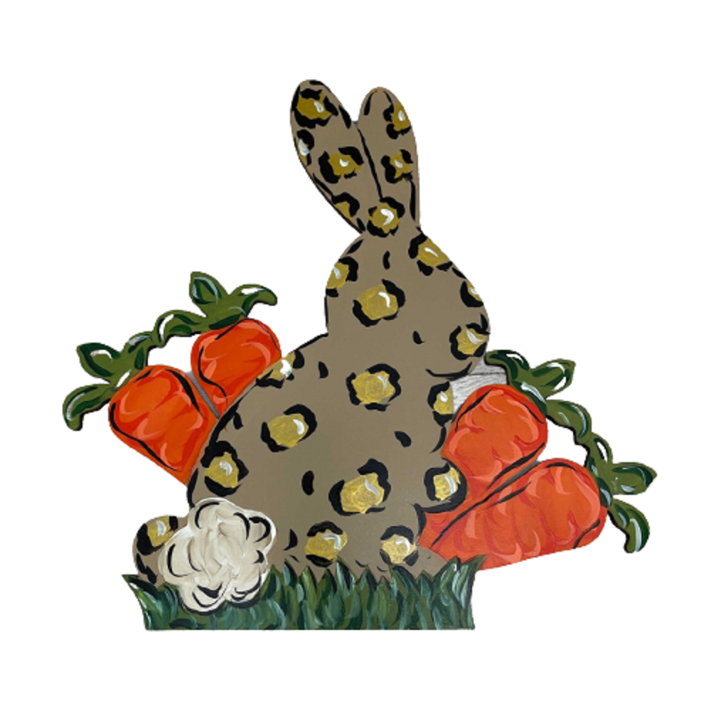 Design By Line Rabbit MDF Cutout Garden Scene With Carrots - Unfinished For DIY