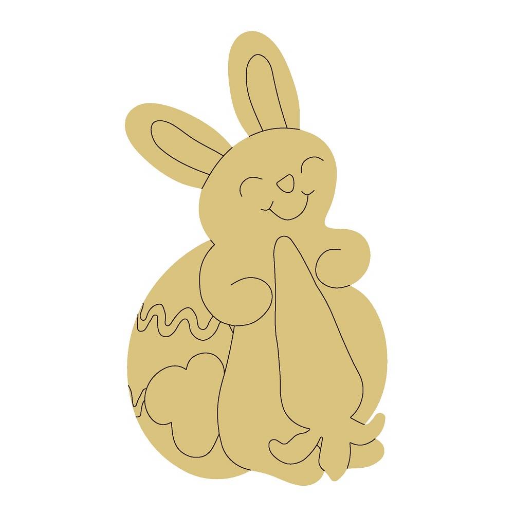 Design By Line Rabbit MDF Cutout With Carrot - Unfinished For DIY