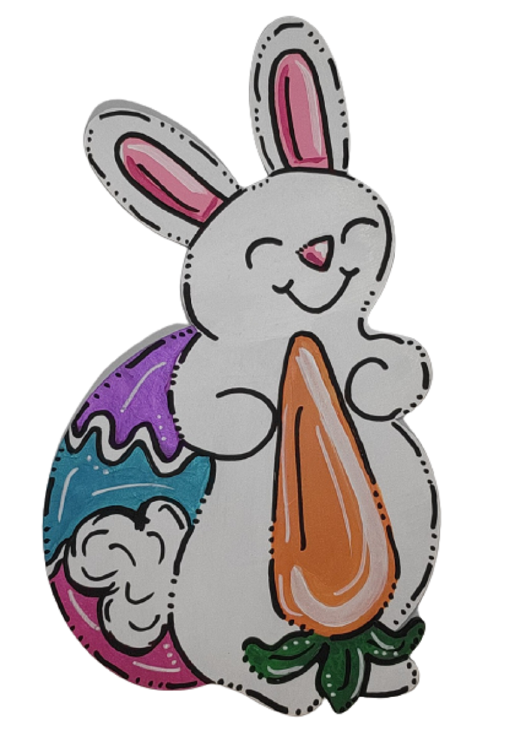 Design By Line Rabbit MDF Cutout With Carrot - Unfinished For DIY