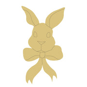 Design By Line Rabbit MDF Cutout With Bow Silhouette - Unfinished For DIY