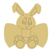 Design By Line Rabbit MDF Cutout With Bow - Unfinished For DIY