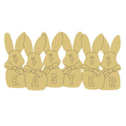 Design By Line Bunny Row MDF Cutout Easter Rabbits - Unfinished For DIY