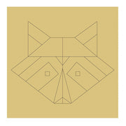 Design By Line Raccoon MDF Cutout Geometric Face Silhouette - Unfinished For DIY