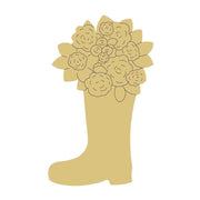 Design By Line Rain Boot MDF Cutout Flower Bouquet - Unfinished For DIY