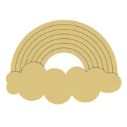 Design By Line Arched Rainbow MDF Cutout With Clouds - Unfinished For DIY
