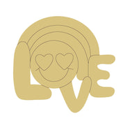 Design By Line Rainbow MDF Cutout Love With Heart Eyes - Unfinished For DIY
