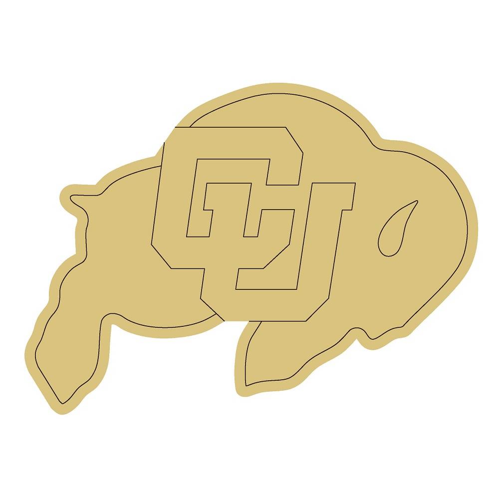 Design By Line Buffalo Silhouette MDF Cutout CU Monogram - Unfinished For DIY
