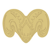 Design By Line Ram Head MDF Cutout Horned Silhouette - Unfinished For DIY