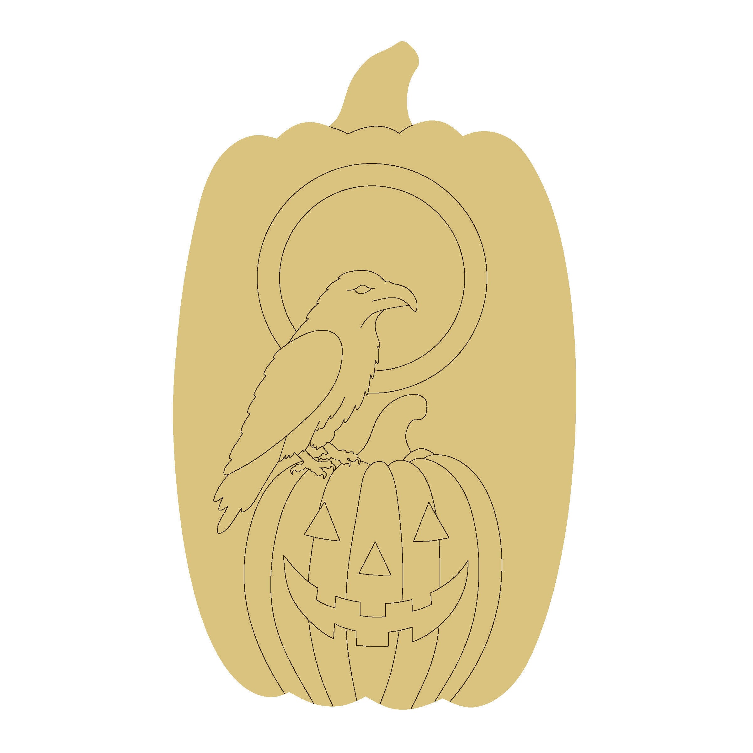 Design By Line Raven on Jack-O-Lantern  MDF Cutout Silhouette - Unfinished For DIY