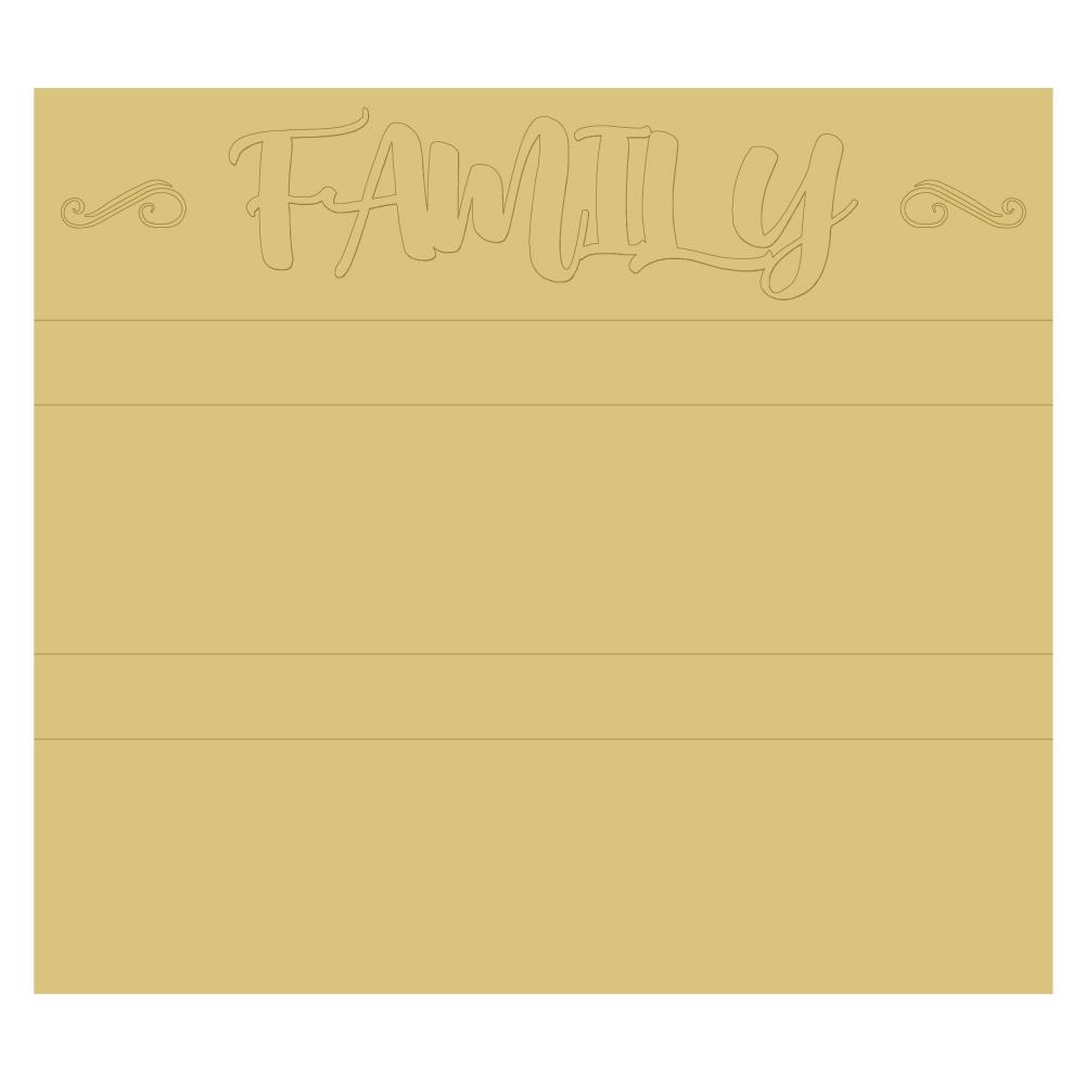Design By Line Rectangle MDF Cutout Family - Unfinished For DIY