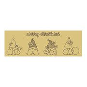 Design By Line Rectangle MDF Cutout Merry Christmas Gnomes - Unfinished For DIY