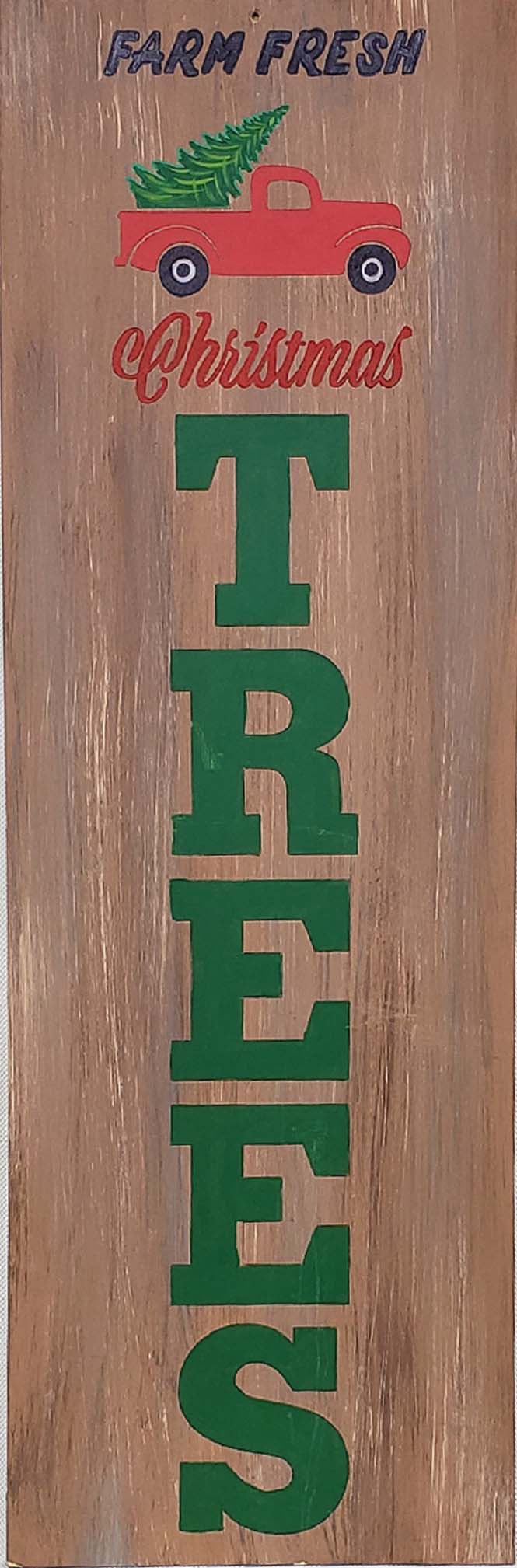 Design By Line Rectangle MDF Cutout Farm Fresh Christmas Trees - Unfinished For DIY