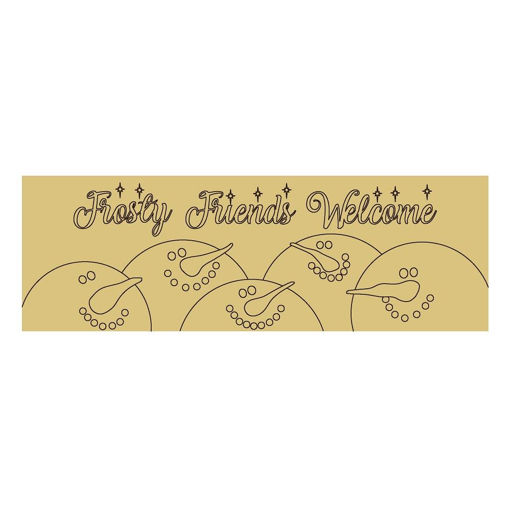 Design By Line Rectangular MDF Cutout Frosty Friends Welcome - Unfinished For DIY