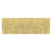 Design By Line Rectangular MDF Cutout Welcome Gnome With Flowers - Unfinished For DIY