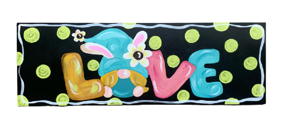 Design By Line Rectangle MDF Cutout Love Gnome Style 1 - Unfinished For DIY