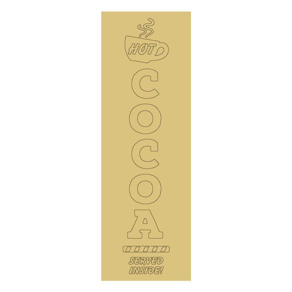 Design By Line Rectangle MDF Cutout Hot Cocoa Sign With Cup And Steam Served Inside - Unfinished For DIY