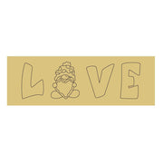 Design By Line Rectangle MDF Cutout Love Gnome Style 16 - Unfinished For DIY