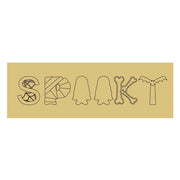 Design By Line Rectangle MDF Cutout Spooky Word Style 2 - Unfinished For DIY