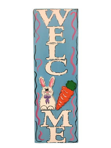 Design By Line Rectangle MDF Cutout Welcome - Unfinished For DIY