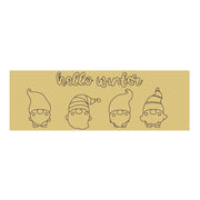 Design By Line Rectangle MDF Cutout Hello Winter With Gnomes - Unfinished For DIY