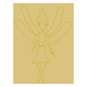 Design By Line Rectangle Fairy MDF Cutout Winged Dress Silhouette - Unfinished For DIY