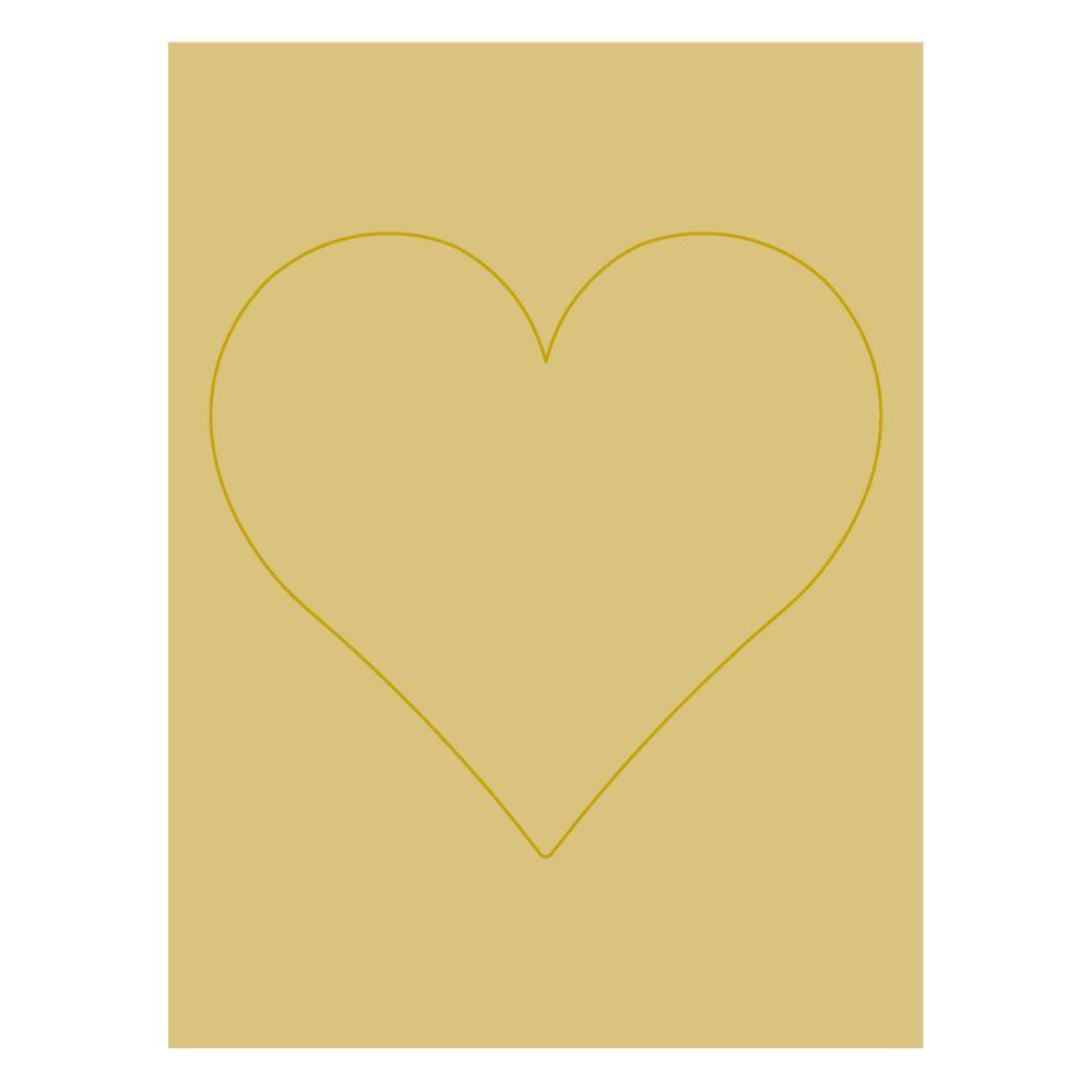 Design By Line Rectangle Heart MDF Cutout Heart Outline - Unfinished For DIY