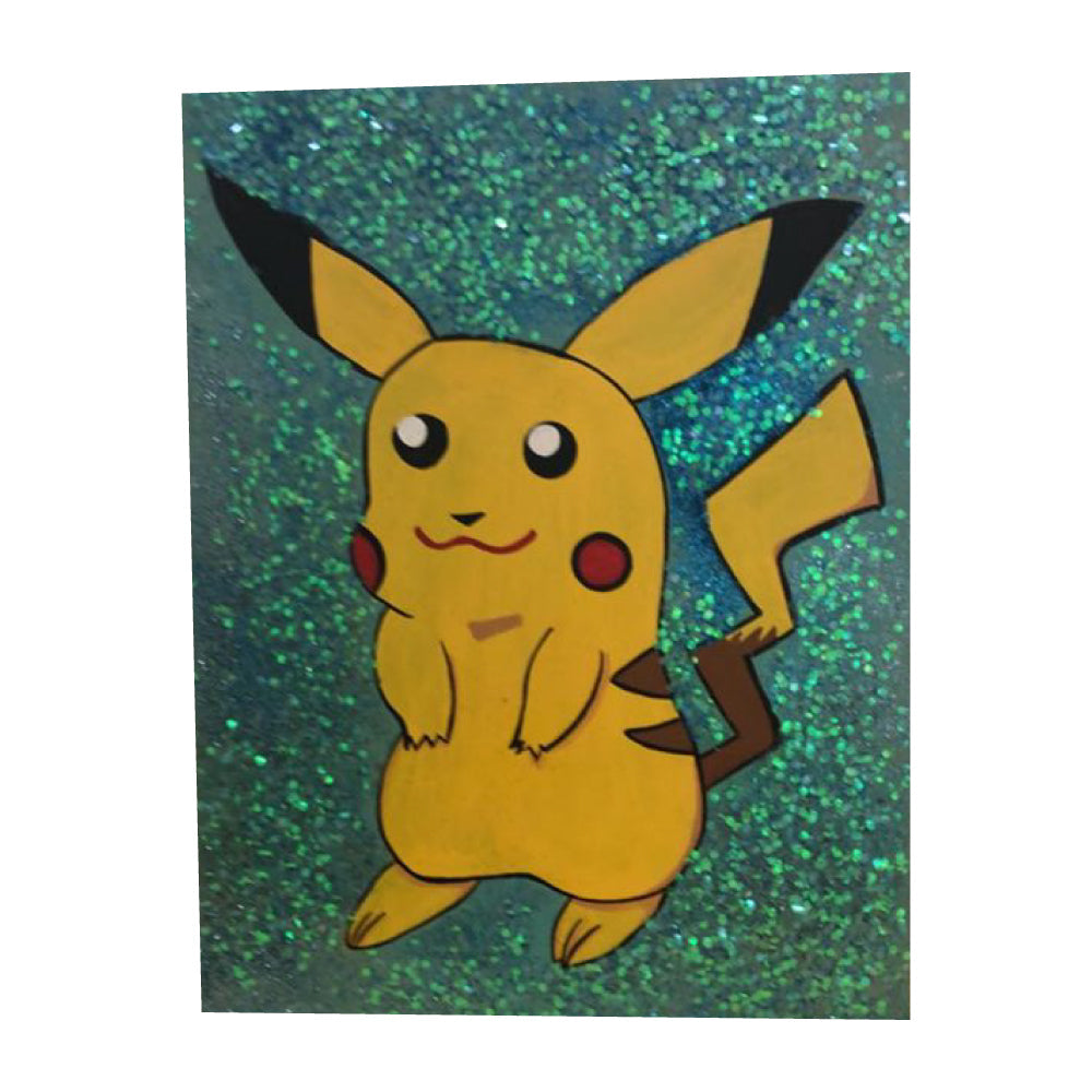 Design By Line Rectangle Pikachu MDF Cutout Pikachu Outline - Unfinished For DIY