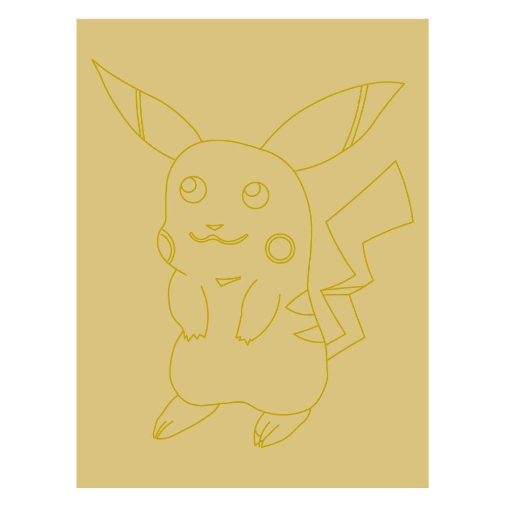 Design By Line Rectangle Pikachu MDF Cutout Pikachu Outline - Unfinished For DIY
