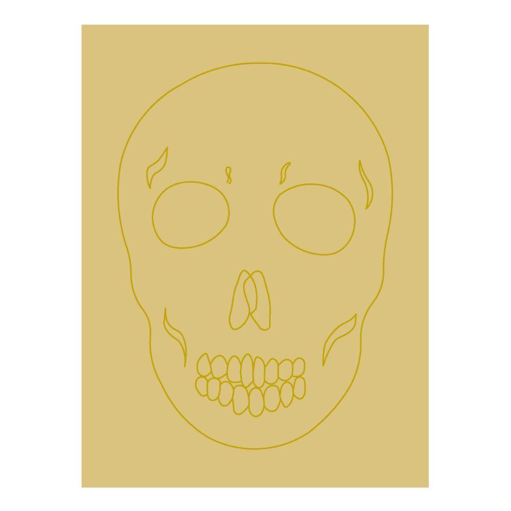 Design By Line Rectangle Skull MDF Cutout Skull Outline - Unfinished For DIY