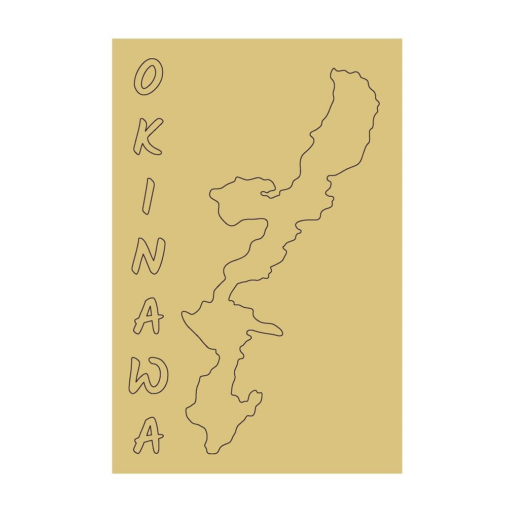 Design By Line Rectangle Okinawa Map MDF Cutout OKINAWA - Unfinished For DIY