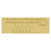 Design By Line Rectangle MDF Cutout Three Wise Men On Camels With Star And Matthew 2:2 - Unfinished For DIY