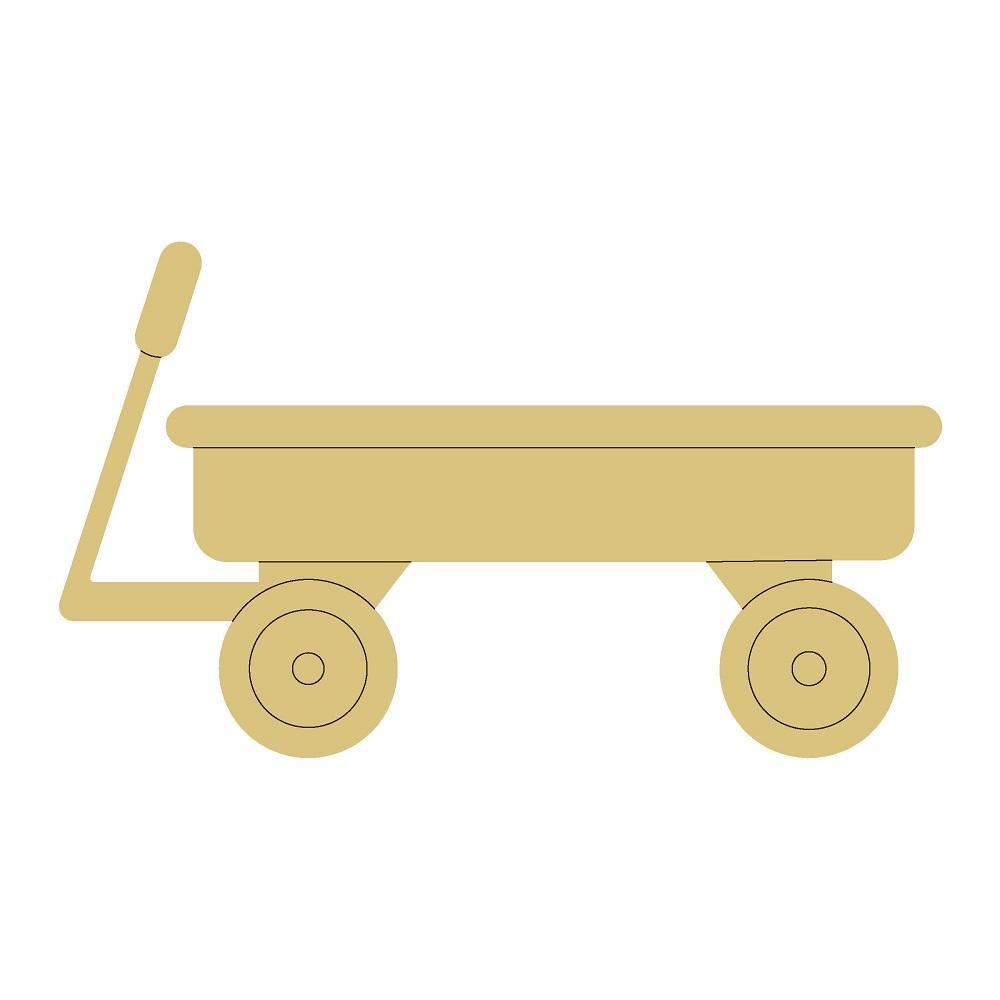 Design By Line Wagon MDF Cutout Holiday Silhouette - Unfinished For DIY