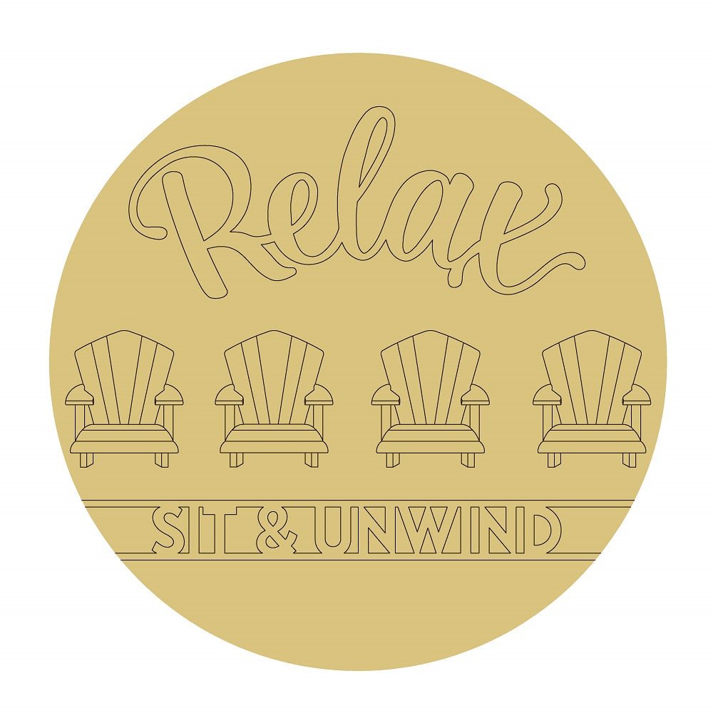 Design By Line Relax Unfinished Wood Cutout Style 2 Art 1