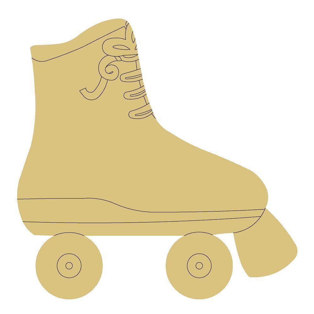 Design By Line Roller Skate MDF Cutout Silhouette - Unfinished For DIY