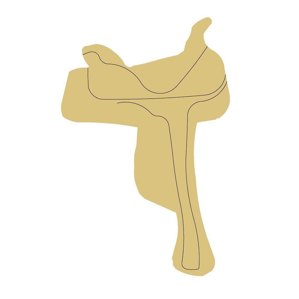 Design By Line Western Saddle MDF Cutout  Silhouette - Unfinished For DIY