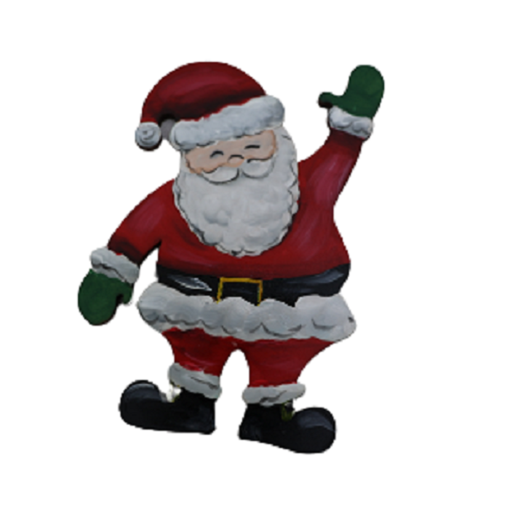 Design By Line Santa MDF Cutout Waving Silhouette - Unfinished For DIY