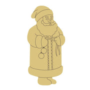Design By Line Shelf Sitter MDF Cutout Santa Claus With Ornaments - Unfinished For DIY