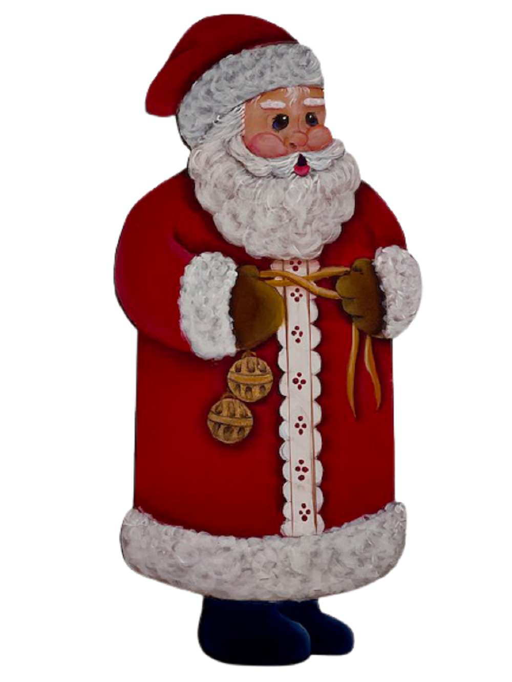 Design By Line Shelf Sitter MDF Cutout Santa Claus With Ornaments - Unfinished For DIY