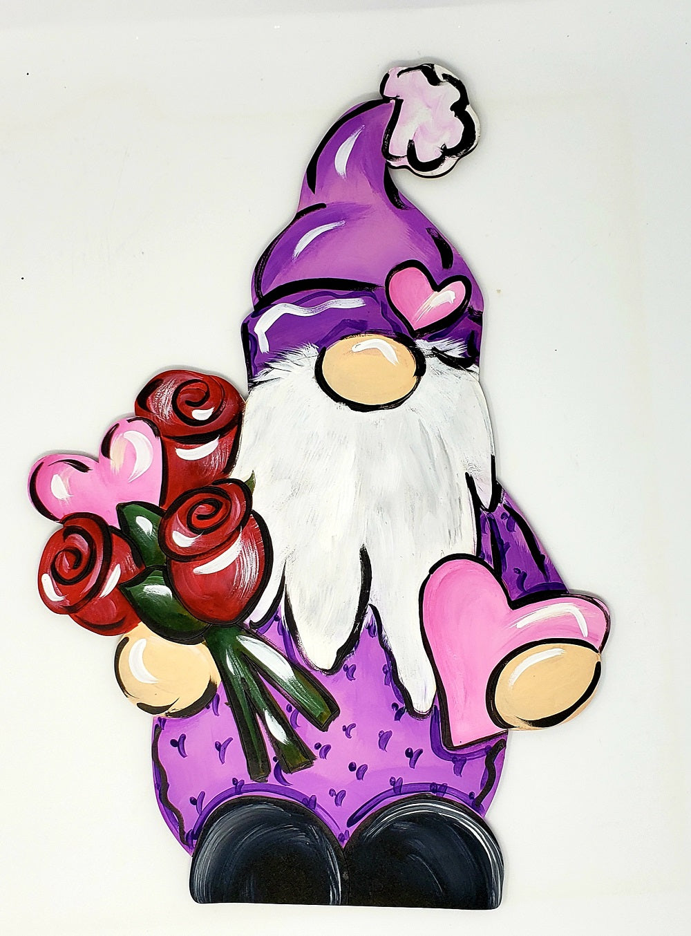 Design By Line Gnome MDF Cutout Bouquet Of Roses And Heart - Unfinished For DIY