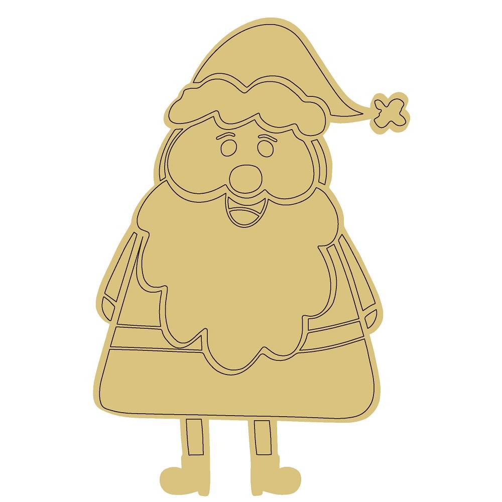 Design By Line Santa Silhouette MDF Cutout - Unfinished For DIY