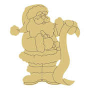 Design By Line Santa MDF Cutout Making a list - Unfinished For DIY